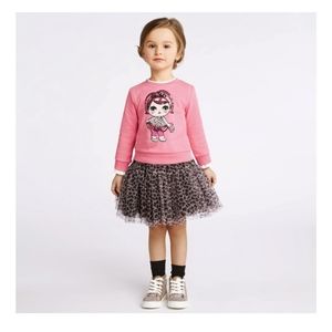 iDo Girls Leopard Print Tulle Skirt Size 4